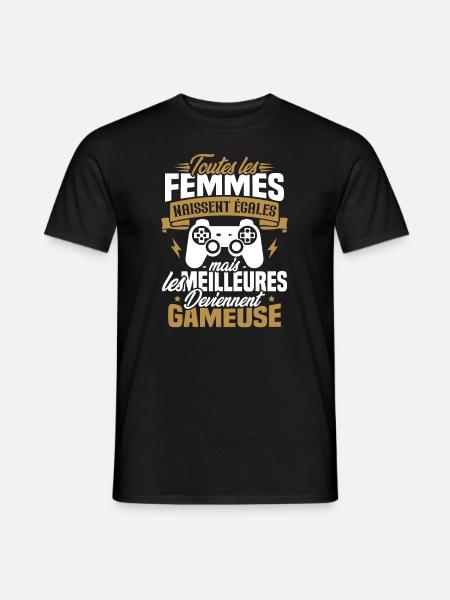 Les meilleures femmes deviennent gameuse - T-shirt homme - noir