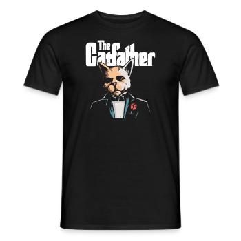 Le Cat Father Cat Father Design - T-shirt homme - noir - Devant - AI Model Male 178 light (178cm)