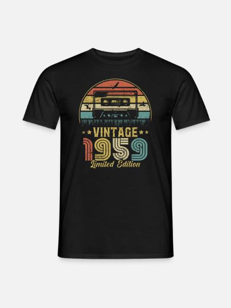 Vintage-Kassette 1959 - Männer T-Shirt - Schwarz