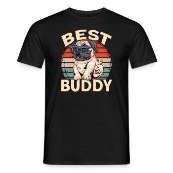 Le meilleur chien copain dangereux le plus recherché - T-shirt homme - noir - Devant - AI Model Male 178 light (178cm)