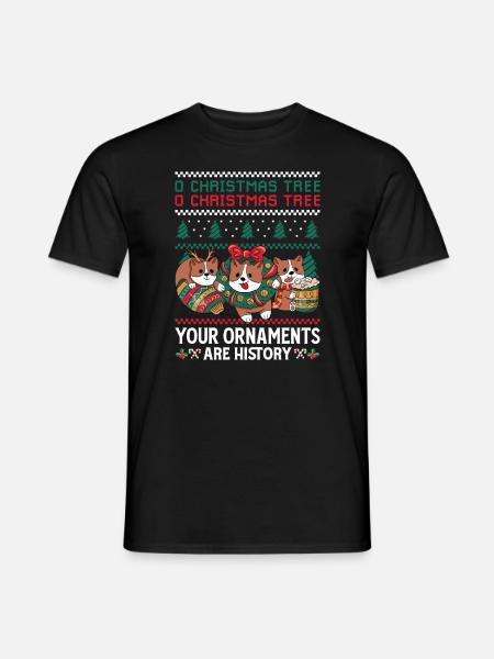 Cats O Christmas Tree Funny Ornaments Pajama - Männer T-Shirt - Schwarz