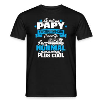 Un papy en camping-car comme un papy normal - T-shirt homme - noir - Devant - AI Model Male 178 light (178cm)