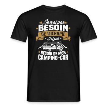 Pas besoin de thérapie, besoin de mon camping-car - T-shirt homme - noir - Devant - AI Model Male 178 light (178cm)