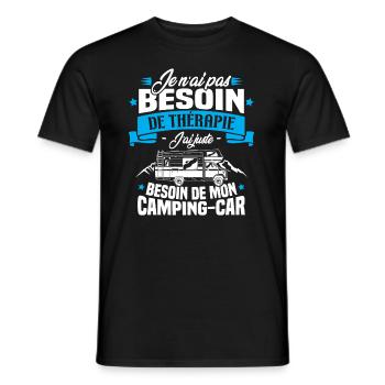 Pas besoin de thérapie, besoin de mon camping-car - T-shirt homme - noir - Devant - AI Model Male 178 light (178cm)