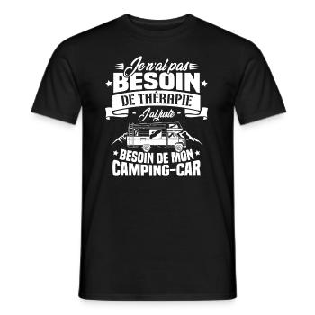 Pas besoin de thérapie, besoin de mon camping-car - T-shirt homme - noir - Devant - AI Model Male 178 light (178cm)
