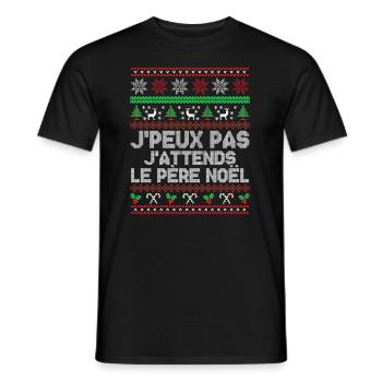J'peux pas j'attends le Père Noël - T-shirt homme - noir - Devant - AI Model Male 178 light (178cm)