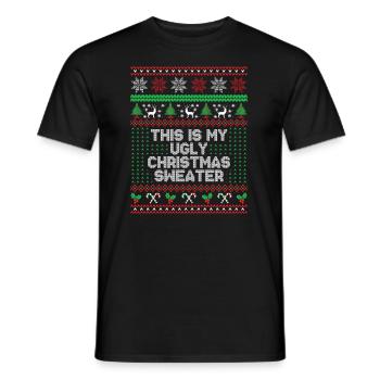 Das ist mein hässlicher Weihnachtspullover - Männer T-Shirt - Schwarz - Vorne - AI Model Male 178 light (178cm)