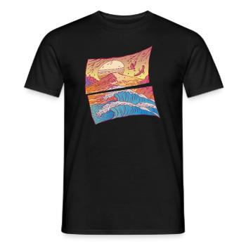 The Great Kanagawa Wave Japanese - Men's T-Shirt - black - Front - AI Model Male 178 light (178cm)