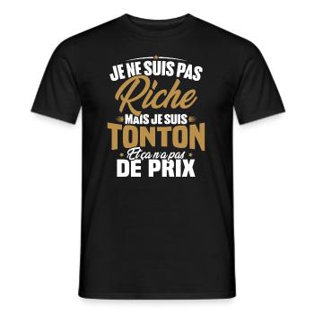 Je ne suis pas riche mais je suis tonton - T-shirt homme - noir - Devant - AI Model Male 178 light (178cm)