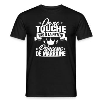 On ne touche pas à la petite princesse de marraine - T-shirt homme - noir - Devant - AI Model Male 178 light (178cm)