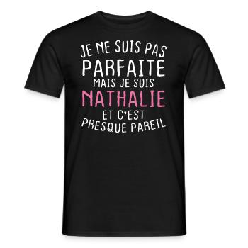 Pas parfaite mais je suis Nathalie - T-shirt homme - noir - Devant - AI Model Male 178 light (178cm)