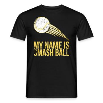 My name is Smash Ball Design for tennis fans - Men's T-Shirt - black - Front - AI Model Male 178 light (178cm)