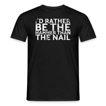 Je préfère être le marteau que le clou pour - T-shirt homme - noir - Devant - AI Model Male 178 light (178cm)