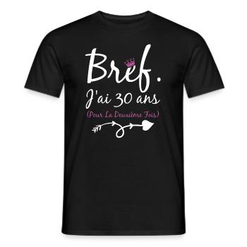 Femme cadeau d'anniversaire 60 ans - T-shirt homme - noir - Devant - AI Model Male 178 light (178cm)