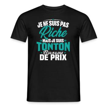 Je ne suis pas riche mais je suis tonton - T-shirt homme - noir - Devant - AI Model Male 178 light (178cm)