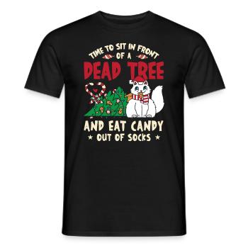 Il est temps de s’asseoir devant un arbre mort et de manger des bonbons - T-shirt homme - noir - Devant - AI Model Male 178 light (178cm)