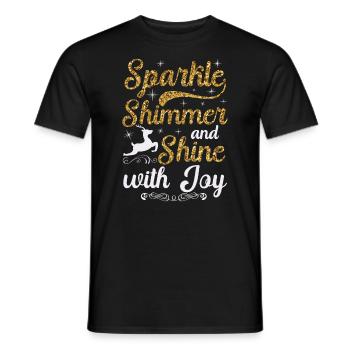 Sparkle Shimmer And Shine with Joy Christmas - Men's T-Shirt - black - Front - AI Model Male 178 light (178cm)