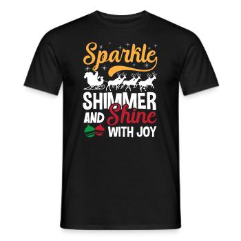 Sparkle Shimmer And Shine with Joy Christmas - Men's T-Shirt - black - Front - AI Model Male 178 light (178cm)