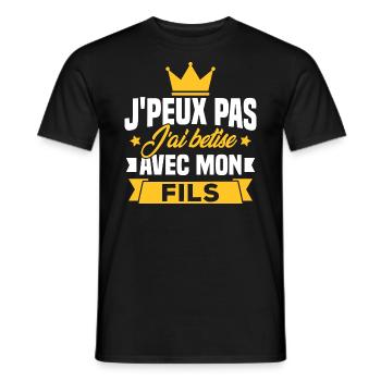 Ich kann nicht mit meinem Sohn wetten - Männer T-Shirt - Schwarz - Vorne - AI Model Male 178 light (178cm)