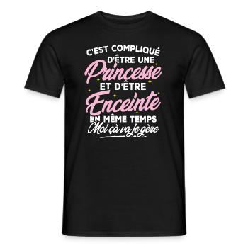 Une Princesse et Enceinte - T-shirt homme - noir - Devant - AI Model Male 178 light (178cm)