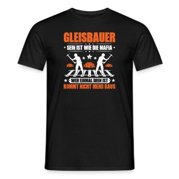 Gleisbauer Schienenarbeiter Gleisbau Track Laborer - Männer T-Shirt - Schwarz - Vorne - AI Model Male 178 light (178cm)