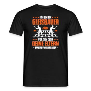 Gleisbauer Schienenarbeiter Gleisbau Track Laborer - Männer T-Shirt - Schwarz - Vorne - AI Model Male 178 light (178cm)