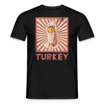 Turkey - Men's T-Shirt - black - Front - AI Model Male 178 light (178cm)