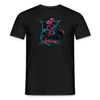 Downhill Mountain Bike Moto Cross Girls - Men's T-Shirt - black - Front - AI Model Male 178 light (178cm)
