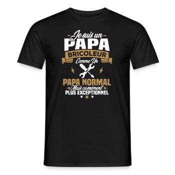 Un papa bricoleur comme un papa normal - T-shirt homme - noir - Devant - AI Model Male 178 light (178cm)