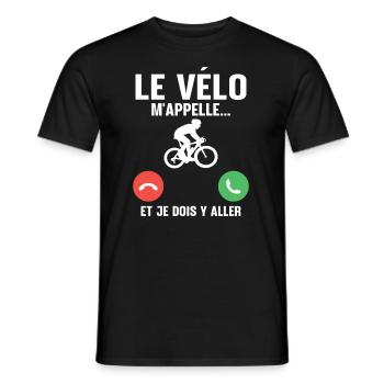 Le vélo m'appelle - T-shirt homme - noir - Devant - AI Model Male 178 light (178cm)