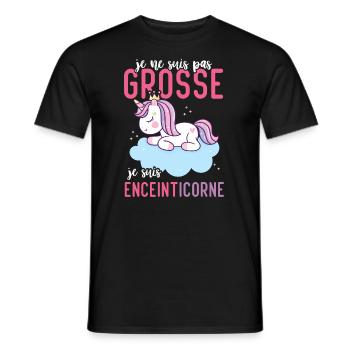 Je ne suis pas grosse je suis enceintlicorne - T-shirt homme - noir - Devant - AI Model Male 178 light (178cm)