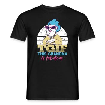 Cette grand-mère est une maman fabuleuse - T-shirt homme - noir - Devant - AI Model Male 178 light (178cm)