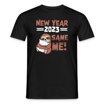 Nouvel An 2023 Same Me! Paresseux paresseux - T-shirt homme - noir - Devant - AI Model Male 178 light (178cm)