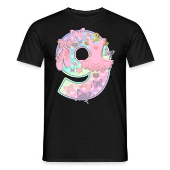 Ballerina 9. Geburtstagsparty Nummer 9 - 9 Jahre - Männer T-Shirt - Schwarz - Vorne - AI Model Male 178 light (178cm)