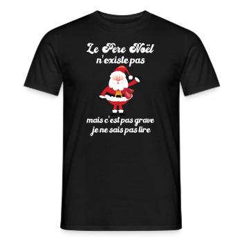 le père noël n'existe pas - T-shirt homme - noir - Devant - AI Model Male 178 light (178cm)