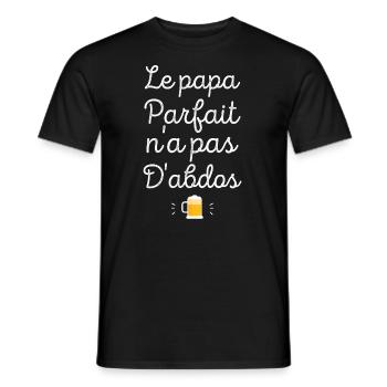 Le papa parfait n'a pas d'abdos - T-shirt homme - noir - Devant - AI Model Male 178 light (178cm)