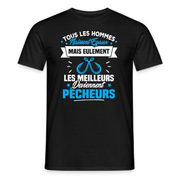 Les meilleurs hommes deviennent Pêcheurs - T-shirt homme - noir - Devant - AI Model Male 178 light (178cm)