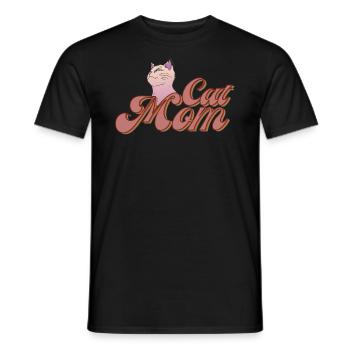 Life is better with Cats Cat Mom - Men's T-Shirt - black - Front - AI Model Male 178 light (178cm)