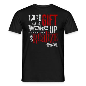 "Life Is a Gift" Inspirational Gratitude Design - Men's T-Shirt - black - Front - AI Model Male 178 light (178cm)