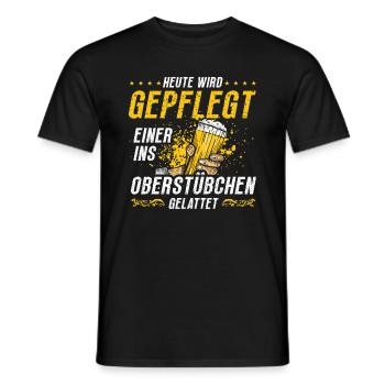 Heute wird geplegt einer ins Oberstübchen - Männer T-Shirt - Schwarz - Vorne - AI Model Male 178 light (178cm)