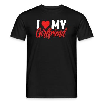 I love my girlfriend, all the best to - Men's T-Shirt - black - Front - AI Model Male 178 light (178cm)