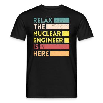 Relax, who is a nuclear engineer - Men's T-Shirt - black - Front - AI Model Male 178 light (178cm)