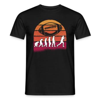 Rugby Ball Sport Player Retro Evolution Rugby Team - T-shirt homme - noir - Devant - AI Model Male 178 light (178cm)