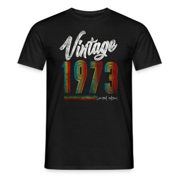 50e anniversaire Né en 1973 Edition limitée - T-shirt homme - noir - Devant - AI Model Male 178 light (178cm)