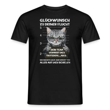 Glückwunsch zu Deiner FLucht, Jobwechsel Abschieds - Männer T-Shirt - Schwarz - Vorne - AI Model Male 178 light (178cm)