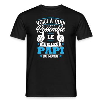 Voici à quoi ressemble le meilleur papi du monde - T-shirt homme - noir - Devant - AI Model Male 178 light (178cm)