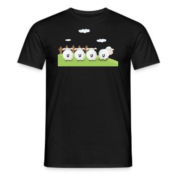 Sheep - Men's T-Shirt - black - Front - AI Model Male 178 light (178cm)