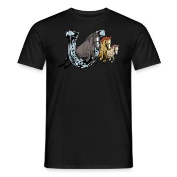 Hufeisen Pferd design für Reiterinnen, - Männer T-Shirt - Schwarz - Vorne - AI Model Male 178 light (178cm)