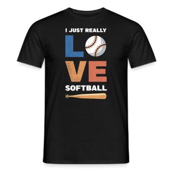 I love softball design for baseball - Men's T-Shirt - black - Front - AI Model Male 178 light (178cm)