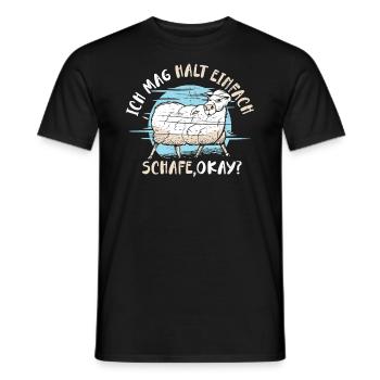 Ich mag einfach Schafe, Okay? Schaf - Männer T-Shirt - Schwarz - Vorne - AI Model Male 178 light (178cm)